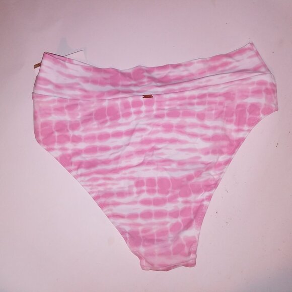 Victoria Secret PINK Swim Bikini Bottom XL Pink White Crossover Cheeky Tie Die N - Picture 5 of 5